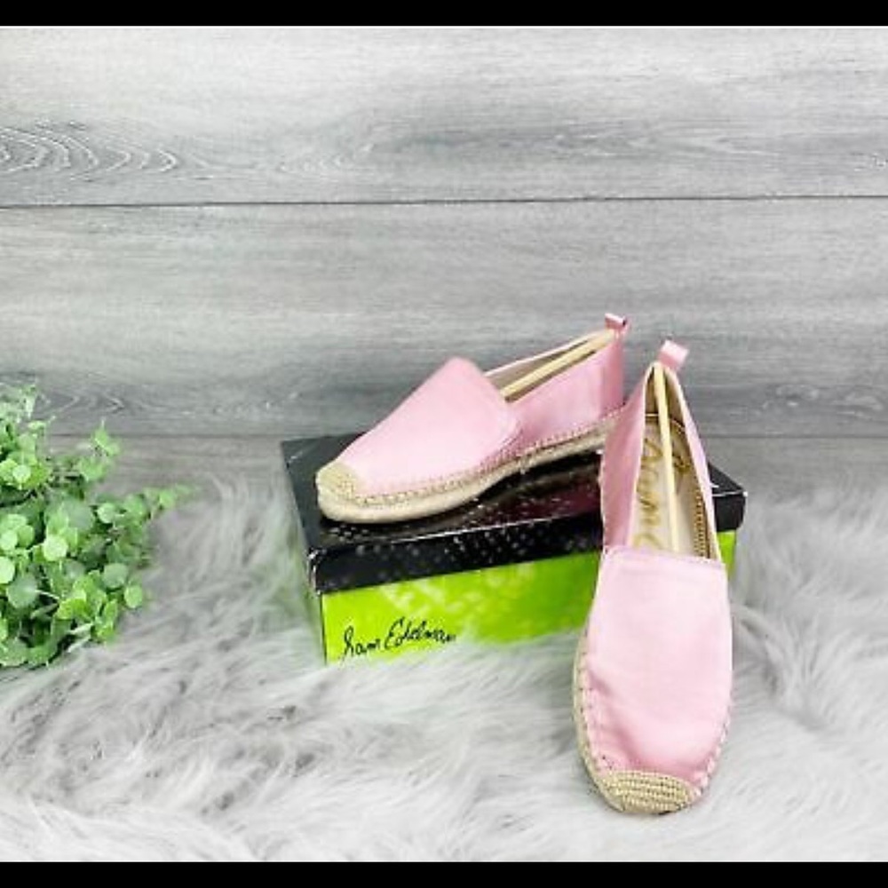 SAM EDELMAN Pink Satin Khloe Espadrille Flats